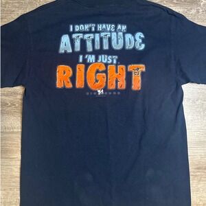 Y2K Big Dogs T Shirt‎ Large Mens Navy Blue I Dont Have An Attitude Im Just Right